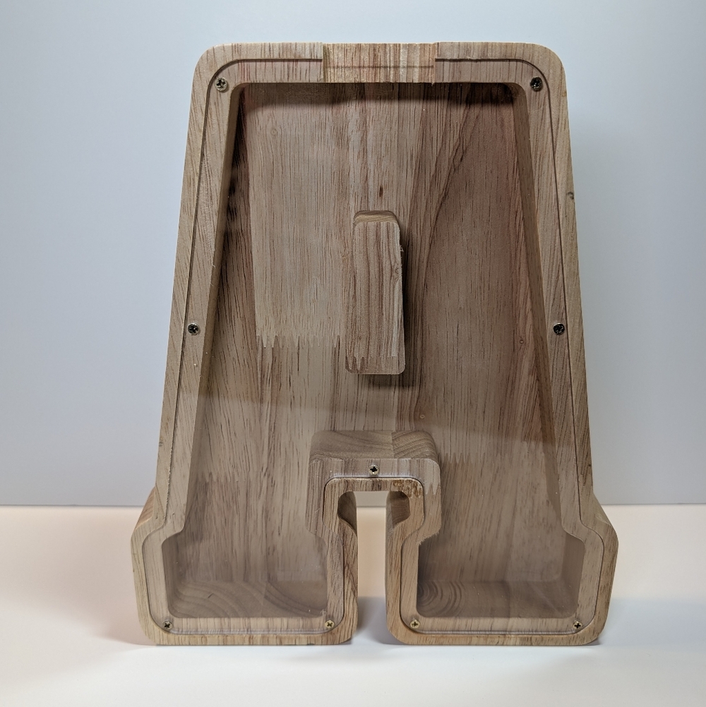 Wooden Letter A Bank With Plexiglass Front